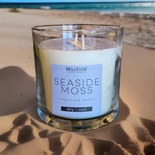 Bellevue Luxury Candles 11oz Lead Free 2 Wicks SEASIDE MOSS Fragrance Soy Blend