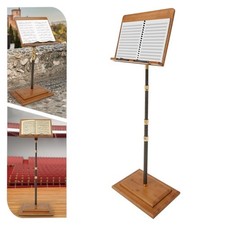 Musician's Bamboo Music Stand for Sheet Music Portable  Height-Adjustable Shelf