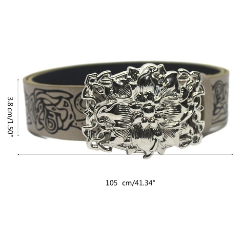 Wear Resistant Adult Belts with Stereo Flower Buckle Fashion Enthusiasts PU Belt - Picture 8 of 9