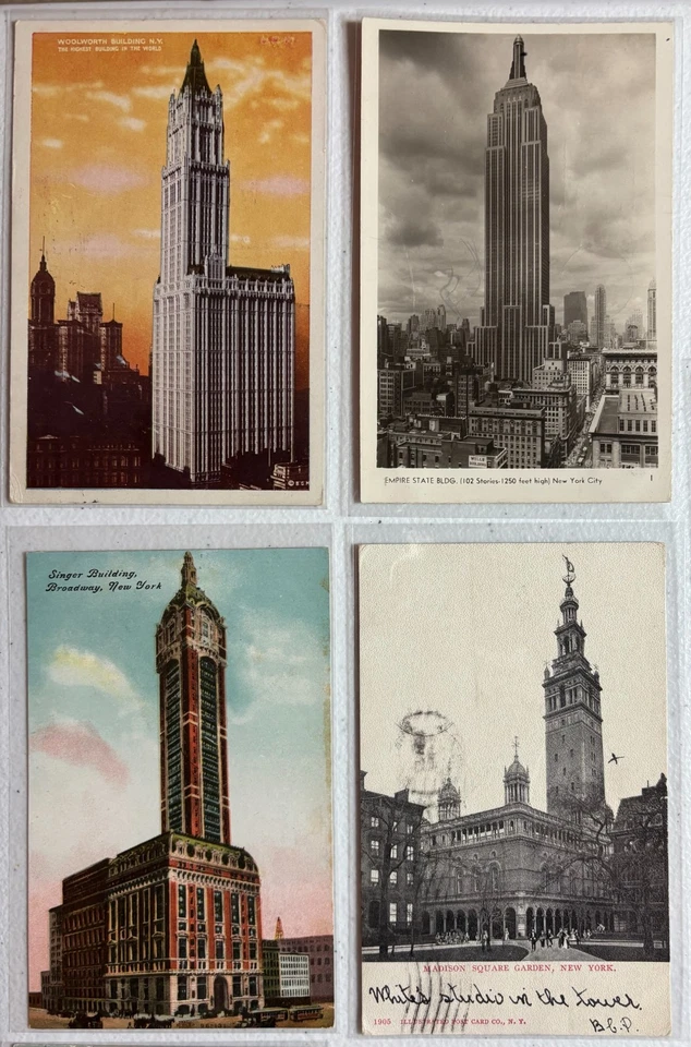 22 Antique NYC Architecture Postcards 1901–1948 Empire State Statue of Liberty - Image 2 of 4