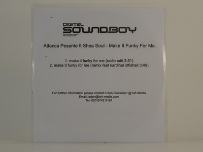 ATTACCA PESANTE MAKE IT FUNKY FOR ME (H1) 2 Track Promo CD Single including Whit