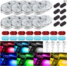 4PCS Wireless LED Lights for Car, 7 Colors Magnetic Auto Interior L Size: 8PCS
