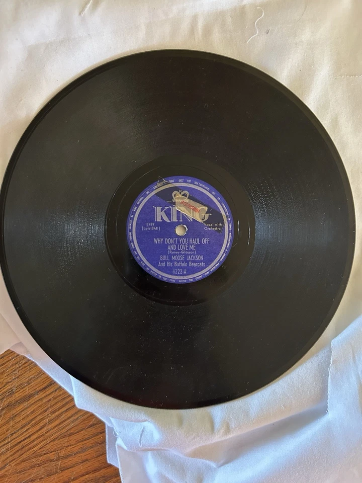 1949 R&B Bull Moose Jackson 78 rpm KING 4322 Why Don’t You Haul Off &Love Me VG Foto 2 de 4