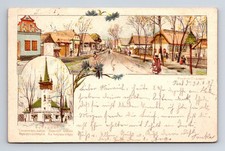 1897 Posneres Fia Multi-View Exposition Millenaire Budapest Hungary Postcard