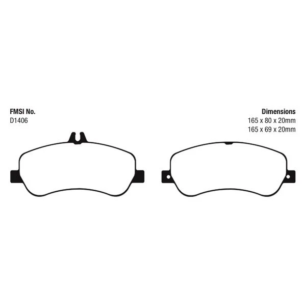For Mercedes-Benz GLK350 09-15 Brake Pads EBC Redstuff Ceramic Low Dust Ceramic — 第 2/3 张图片