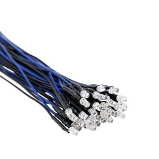 30pcs 12 Volt 3mm Blue LED Lights Emitting Diodes Pre Wired 7.9 inch DC 12v L...