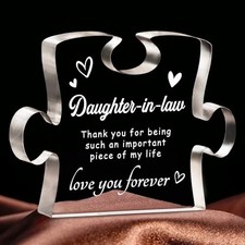 Daughter in Law Gifts- Engraved Acrylic Block Puzzle, Gifts for Daughter in