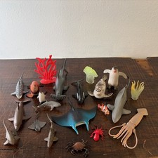 Large Ocean Animals Toy Sharks Whales Dolphins Rays Penguins Sea Life Figures