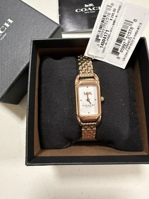 Coach Cadie Women's Rose Gold Bracelet Quartz Wristwatch Water-Resistant with B 