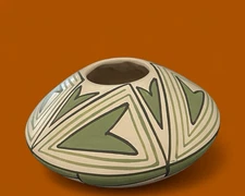 Mata Ortiz Pottery Seed Pot Abigail Marin Paquime Heart Mexican Folk Art Ceramic