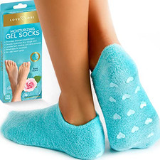 Love, Lori Moisturizing Socks - Gel Silicone Aloe Spa Socks Rose Scent  Size L