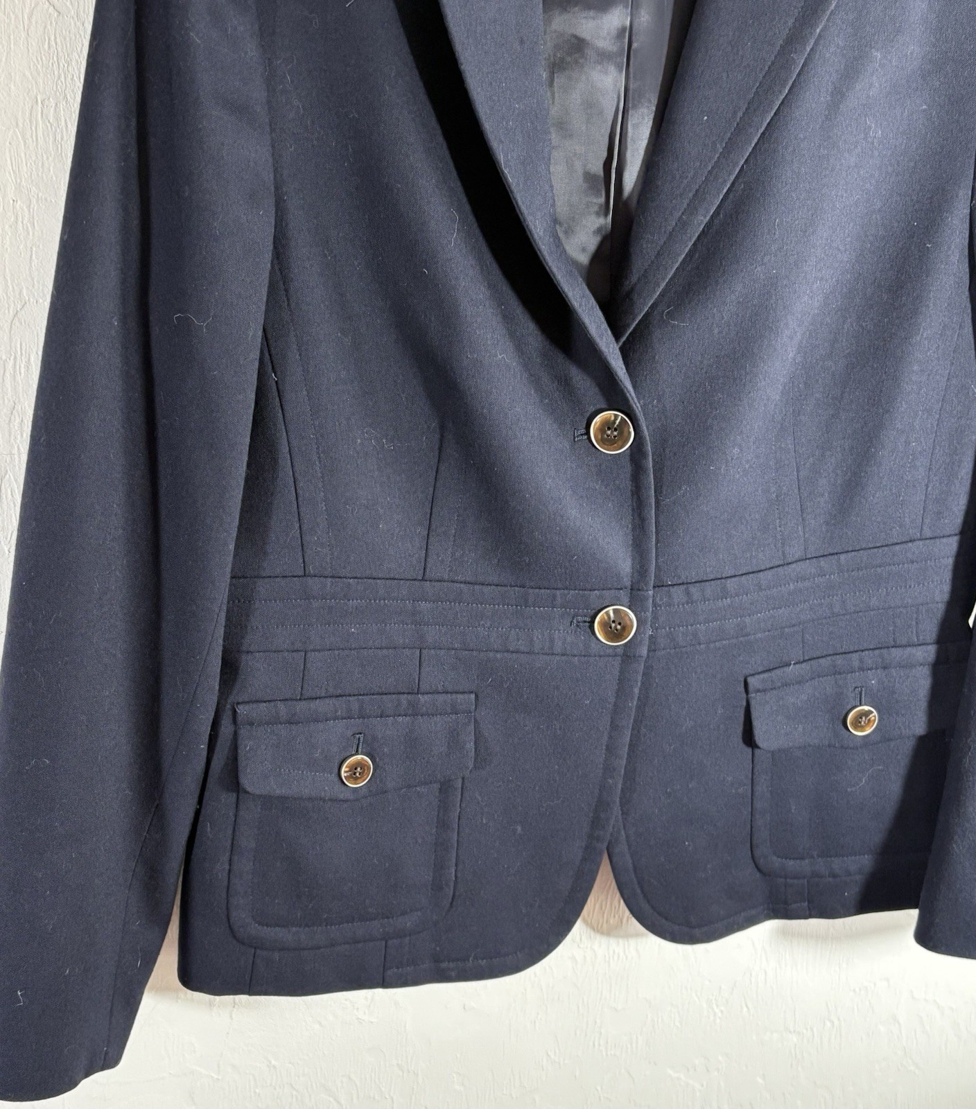 Talbots Black 2 Button Double Front Pockets Wool … - image 7