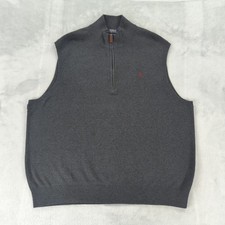 Polo Ralph Lauren Sweater Vest Mock Neck 1/4 Zip Small Pony Sleeveless Men 2XL