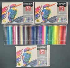 KALOUR 3 Boxes of 72 Count Colored Pencils for Adult Coloring Books Soft Core