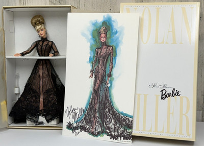 2 Nolan Miller Barbies Lot Evening Illusion & Sheer Illusion 1998 NRFB COA NRFB