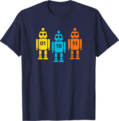Funny Binary Code Robot 01 10 11 Tech Graphic Unisex T-Shirt