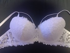 Damen BH 90B Weiß Spitze Push-up Bügel BH G...