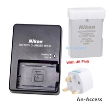Original Nikon EN-EL14a Battery MH-24 Charger For D3200 D5500 D5600 P7700 P7800