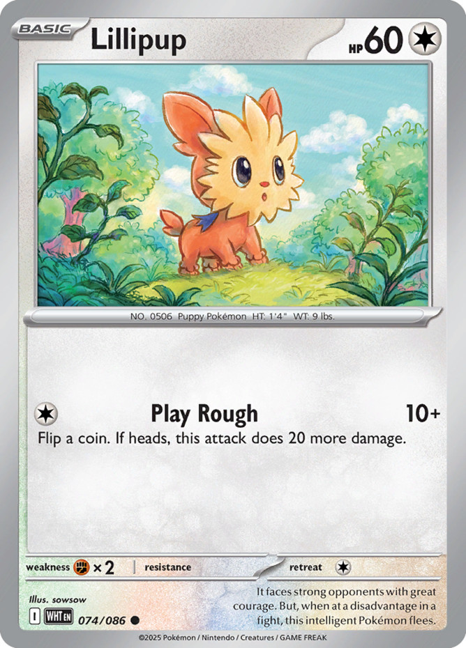 Pokemon Lillipup - 074/086 - Common NM-Mint PKMN SV White Flare