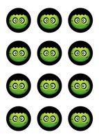Muffinaufleger Halloween Tortenaufleger Amerikaner Zuckerpapier Smileys HW08