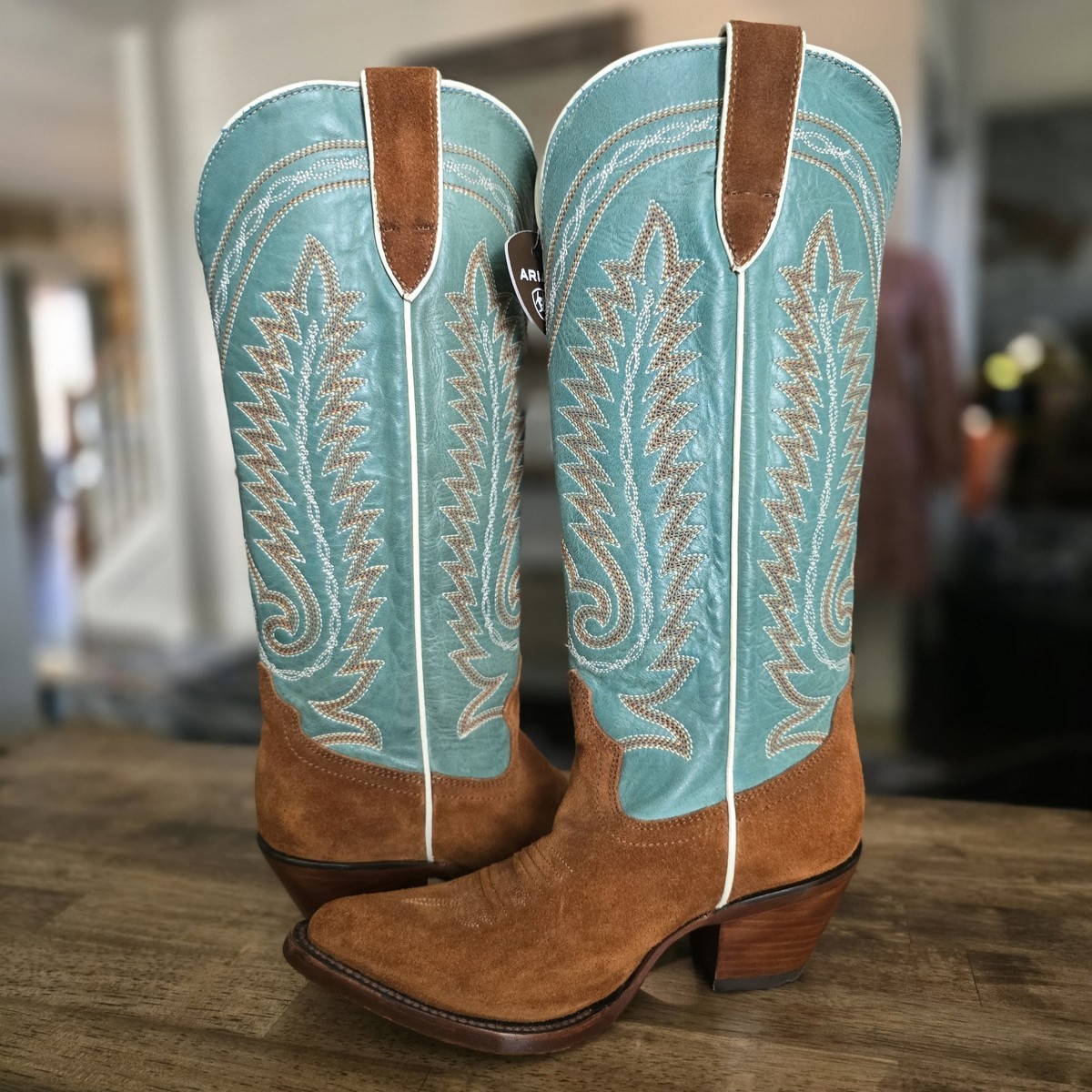 Ariat Ambrose Western Boots Womens Size 6 Penny Suede Pale  display picture 2