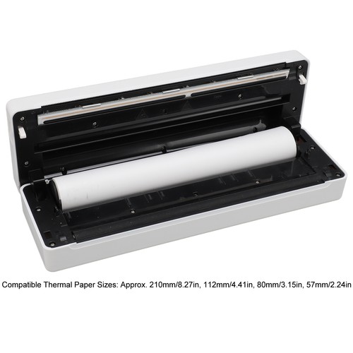 Portable Wireless Printer BT 200DPI High Resolution Clear Print 10MM/S Wirel NEW - Afbeelding 12 van 12