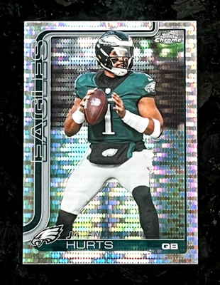 2025 Topps Chrome Jalen Hurts Pulsar Prizm Philadelphia Eagles #247