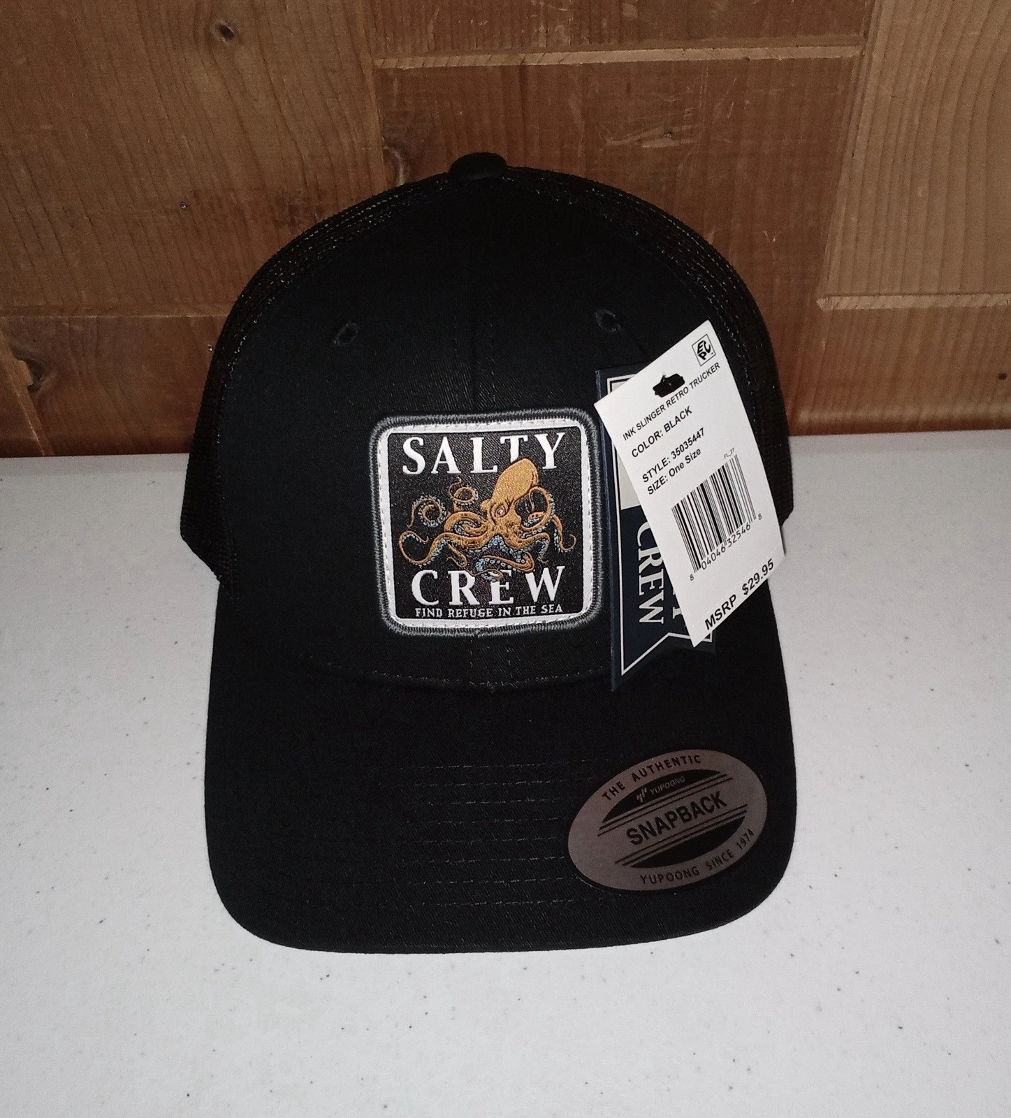 SALTY CREW Ink Slinger Retro Men’s Trucker Hat Cap Black 35035447 One Size