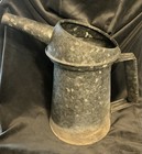 Vintage Service Station Galvanized 2 Quart Oil Can With Funnel Spout  (No Leaks) — photo 2