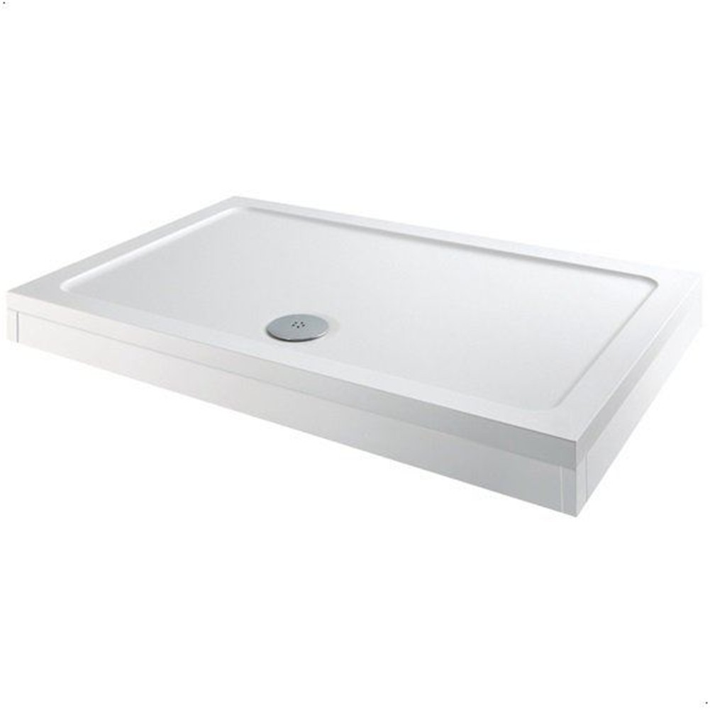 Modern Rectangle Shower Tray 1200 x 900mm Easy Plumb Slimline Lightweight White