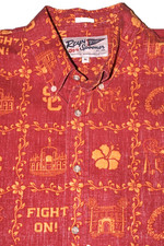 Reyn Spooner USC Trojans Shirt Men XL Red Gold NCAA Football Aloha Cotton Blend