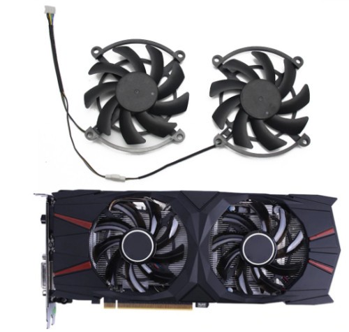Paire Ventilateurs Ventilateur Refroidissement pour GTX 1070 1060-3GD5 GeForce GTX1060 GTX1070 Coloré - Photo 2/5
