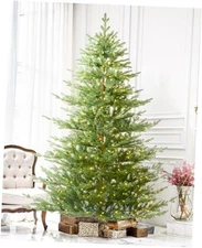 Pre-lit Christmas Tree 7.5ft Aspen Fir, 750 Dual Color LED Lights PE 7ft 6in