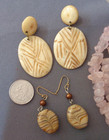 VTG 6 Pc Lot Natural Stone Jewelry Necklace Beads Pierced Earrings Rose Quartz + — photo 4