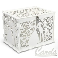 Rustic Wooden Wedding Card Box with Lock White Table Centerpieces