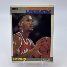 Fleer 1987-88 Ron Harper Cleveland Cavaliers Rookie Base Set Basketball Card #49. rookie card picture