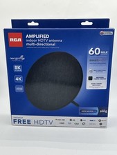 RCA Amplified HDTV 60 Mile Range Multi-Directional fabric Antenna Black indoor
