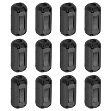 12 Pcs Ferrite Filter Ring Core Cable Clip ID 3.5mm Regular Styles, Black