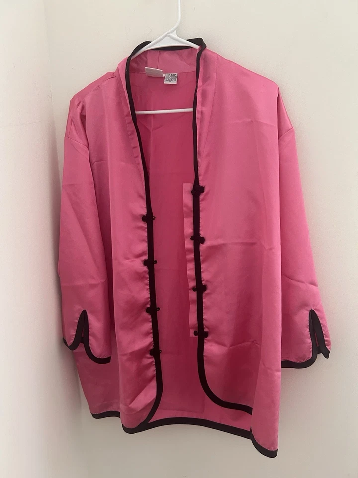 Женское атласное розовое белье кимоно Suzanne Somers Lounge Wear размер 1XL - Изображение 2 из 4