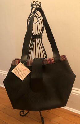 Jeevankala- Upcycled Rubber Tote (Black)