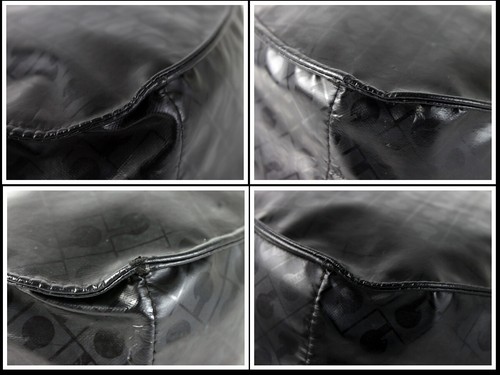 GHERARDINI PVC Beschichtung Leder schwarz Hobo Tasche Handtasche Schultertasche Geldbörse gut - Bild 7 von 12