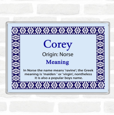 Corey Namensbedeutung Jumbo Kühlschrankmagnet blau