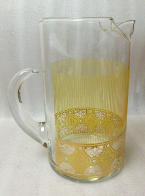 Vtg Eames Culver   COCKTAIL ICE LIP HANDLE GOLD LEAF Crackle & Embossed Enamel