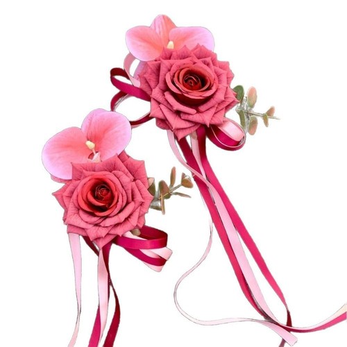 2Pcs Bowknot Car Rearview Mirror Ornament Bridal Car Decoration Photo Props - Picture 10 of 17