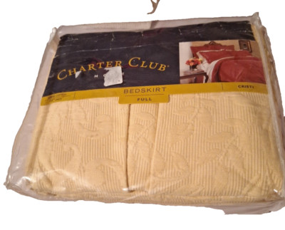 Charter Club 100% Cotton Goldenrod Yellow Full Bedskirt CRISTI French Country