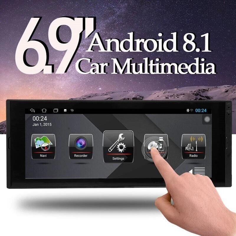 Reproductor de MP5 de video estéreo para radio de coche Din único GPS multimedia pantalla táctil de 6,9" Foto 3 de 4