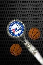 Philadelphia 76ers work Retractable Reel ID Badge Holder nurse Dr secretary