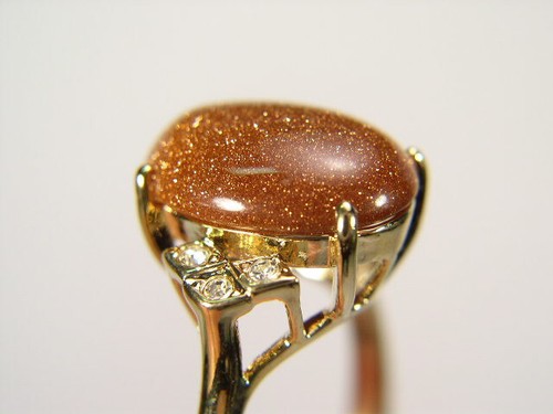 SZ'S 5,6,7,8, GOLDSTONE RING DESIGNER VINTAGE SEMI-PRECIOUS GEMSTONE DA873GS - Picture 4 of 7