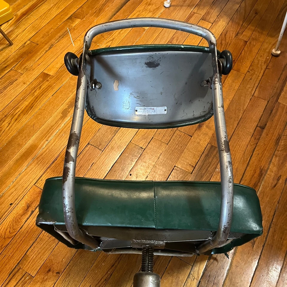 винтажный стальной корпус MCM прокатки задача стул антикварная мебель - Изображение 4 из 4