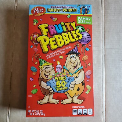 Fruity Pebbles Limited Edition 50th Anniversary Birthday 1lb 4.5 Oz Box 